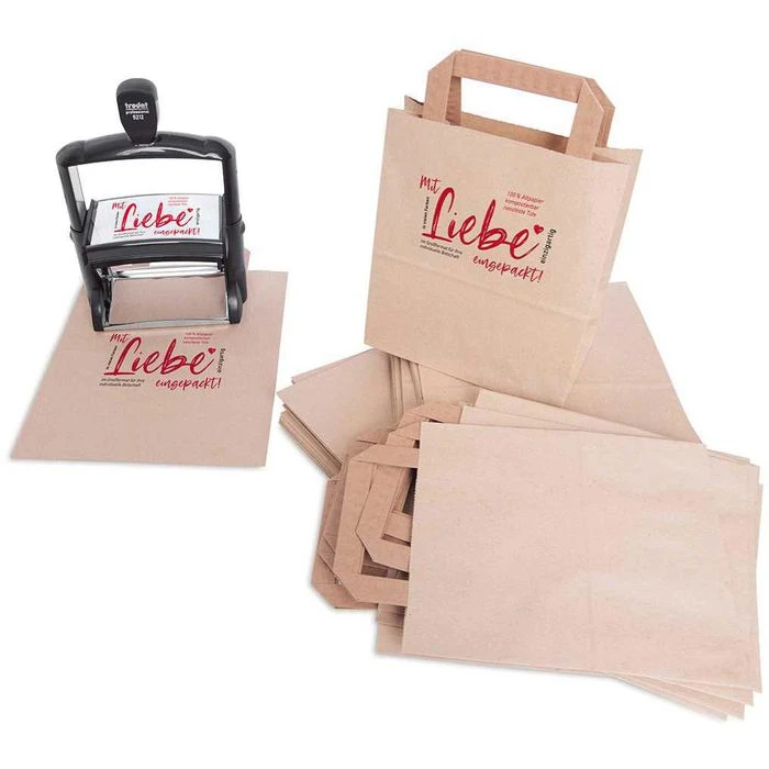 Trodat® Trodat Tragetaschen TÜTLE, Braun, 18,5 X 22cm, Papiertüten Mit Henkel, 100 Stück – Bild 3