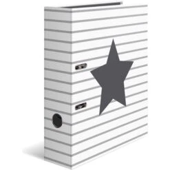 Herma Ordner 7191 Stars, Karton, A4, 7cm, Weiß Gestreift Mit Stern