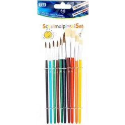 Böttcher-AG Pinsel Pinselset, Mit 6 Haar- & 4 Borstenpinseln, 10 Stück