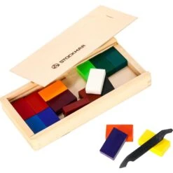 Stockmar 35500 16 Wachsmalblöcke Sortiert Holz