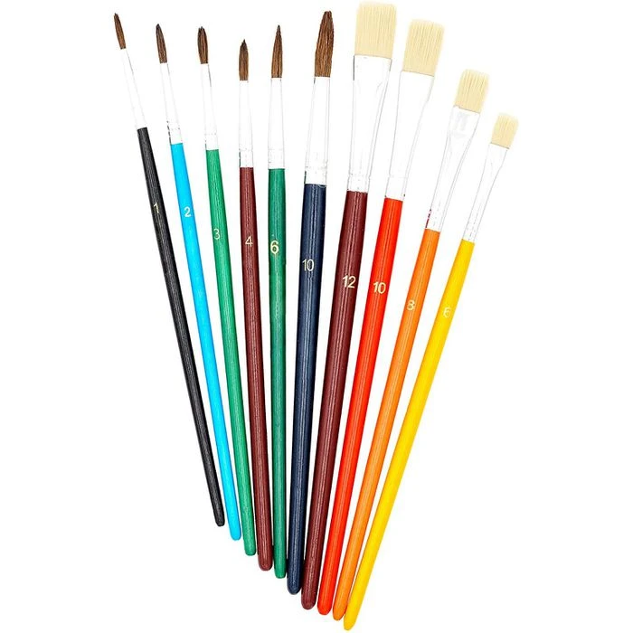 Böttcher-AG Pinsel Pinselset, Mit 6 Haar- & 4 Borstenpinseln, 10 Stück – Bild 2
