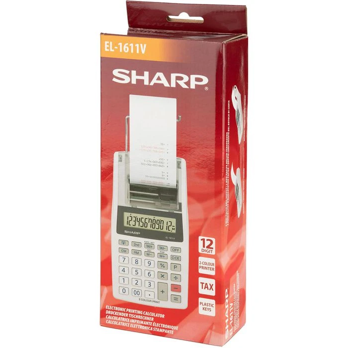 Sharp Tischrechner EL 1611V, 12-stellige LCD-Anzeige, Druckend - Image 5