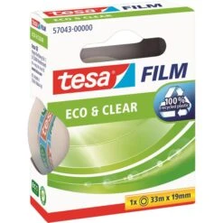 Tesa Klebeband 57043, Eco & Clear, 19mm X 33m, KernØ 26mm, Transparent