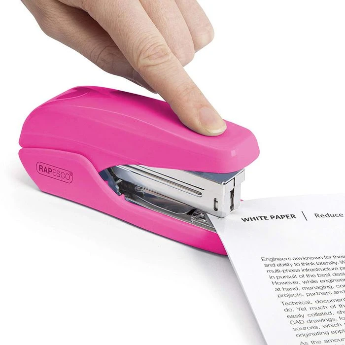 RAPESCO Heftgerät X5-25ps Less Effort, 1384, Heftleistung 25 Blatt, Pink - Image 2
