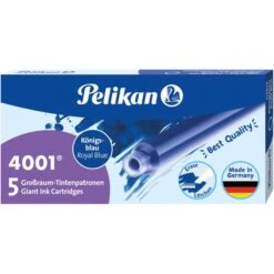 Pelikan Füllerpatronen 4001 GTP5, Königsblau, Großraumpatronen, 5 Stück