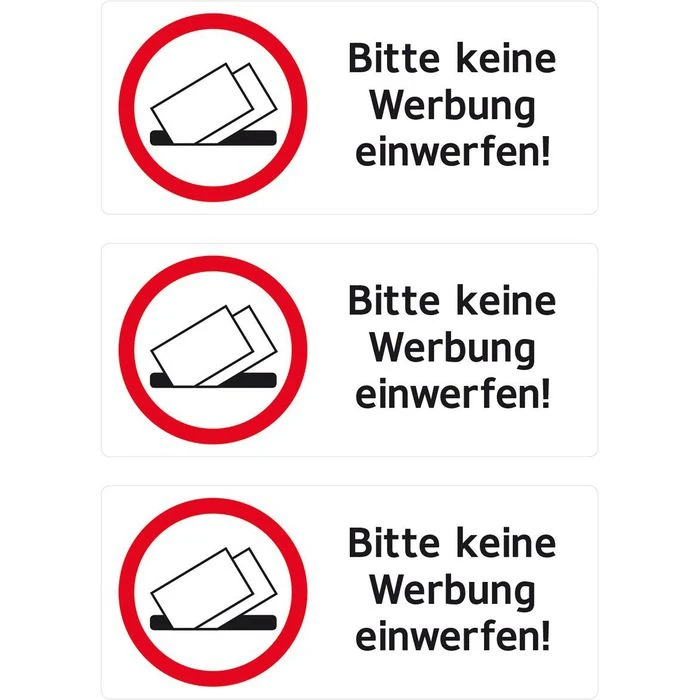 Herma Hinweisetiketten 5738, Bitte Keine Werbung, 79 X 34mm, Selbstklebend, Wetterfest, 3 Stück - Image 3