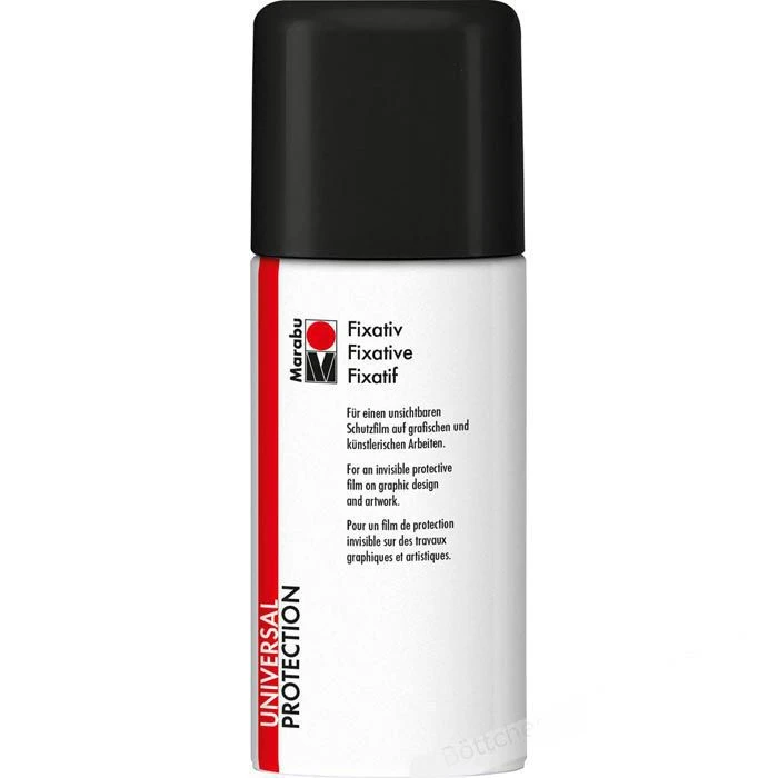 Marabu Fixierspray 220106000 Fixative, 150ml, Schutzlack Für Zeichnungen Und Farben, Glänzend
