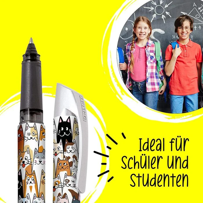 Online Tintenroller Campus Fluffy Cats, 61367/3D, Gehäuse Katzen-Muster, 0,7mm, Schreibfarbe Blau - Image 5