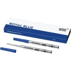 Montblanc Kugelschreiberminen 128213 Royal Blue, Metallgroßraummine, Strichstärke F, Blau