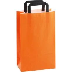VP Tragetaschen Orange, 22 X 36cm, Papiertüten Mit Henkel, 50 Stück