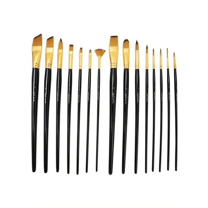 Mont-Marte Pinsel Studiopinsel-Set, Acryl & Aquarell, Verschiedene Größen, 15 Stück - Image 2