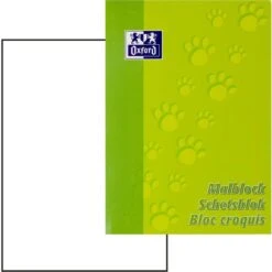 Oxford Zeichenblock Junior 100050303, A4, 90g/qm, Weiß, 100 Blatt