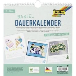 Folia Fotokalender Bastelkalender Jahresunabhängig, Zum Selbstgestalten, Weiß, 23 X 24cm