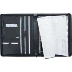 Bind Systemplaner T 400, Schwarz, Echt Leder, A4