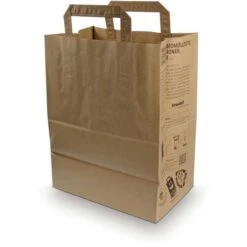 Trodat® Trodat Tragetaschen TÜTLE, Braun, 18,5 X 22cm, Papiertüten Mit Henkel, 100 Stück