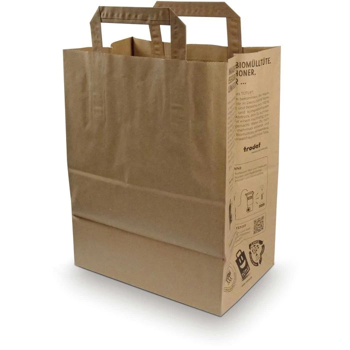 Trodat® Trodat Tragetaschen TÜTLE, Braun, 18,5 X 22cm, Papiertüten Mit Henkel, 100 Stück