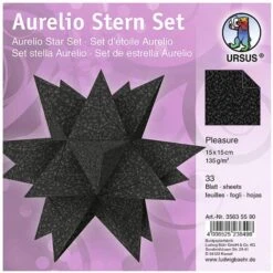 Ursus Faltblätter 35635590 Aurelio Stern, Schwarz, Pleasure, 15 X 15cm, 135g/m², 33 Blatt