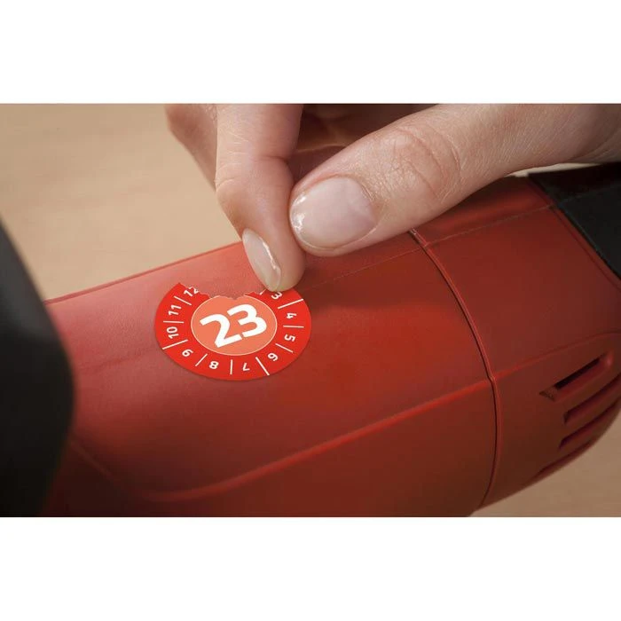 Zweckform Prüfplaketten 6946, Mit Jahreszahl 2023, Rot, Ø 30mm, Abziehsicher, 80 Stück - Image 4