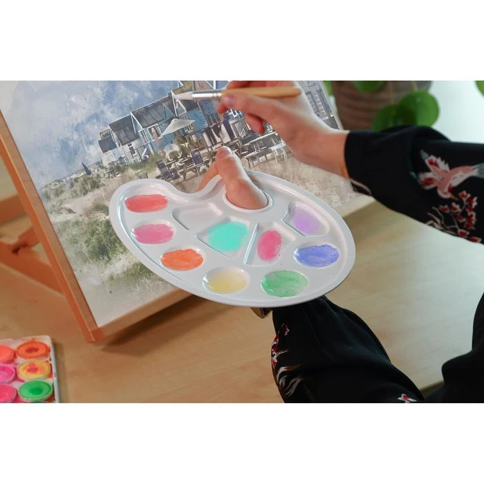 Idena Mischpalette 622044, 10 Mulden, Aus Kunststoff, Weiß, Ovale Form, 23 X 17 Cm - Image 2