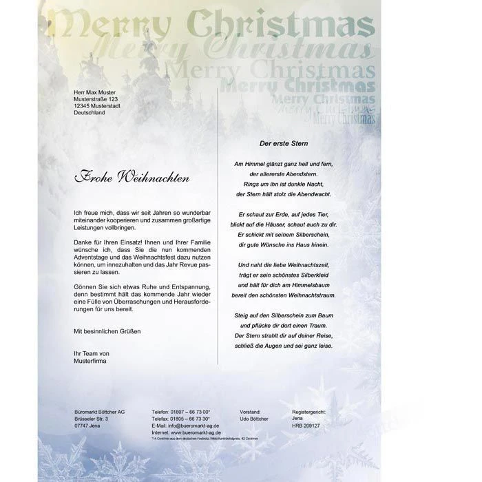 Weihnachtspapier Merry Christmas, A4, 90g/qm, 100 Blatt - Image 2