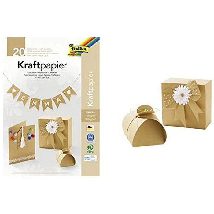 Folia Kraftpapier 698, A4, 120 G/m² & 230 G/m², Braun, 20 Blatt - Image 2