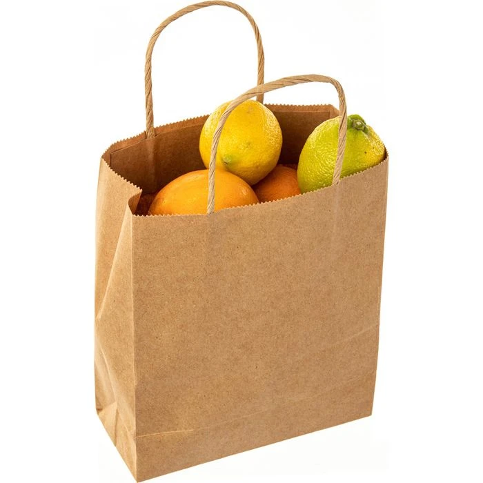 Folia Tragetaschen Braun, 18 X 21cm, Papiertüten Mit Henkel, 20 Stück – Bild 4