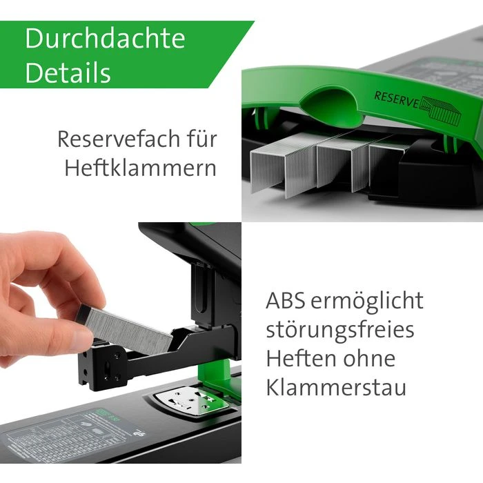 Novus Heftgerät B 50, Re+new, Blockhefter, Heftleistung 140 Blatt, Schwarz - Image 4