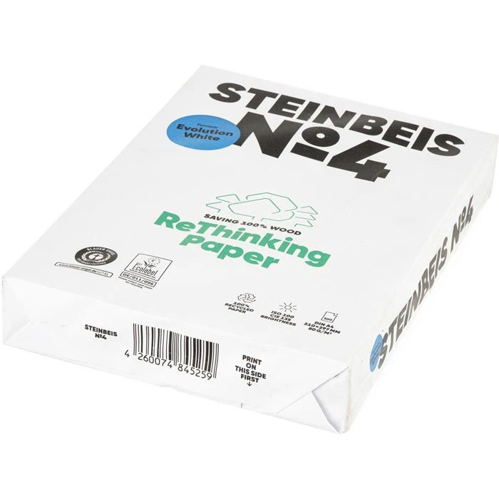 Steinbeis No.4 Evolution White, A4, Kopierpapier, 80g/qm, Weiß, 500 Blatt