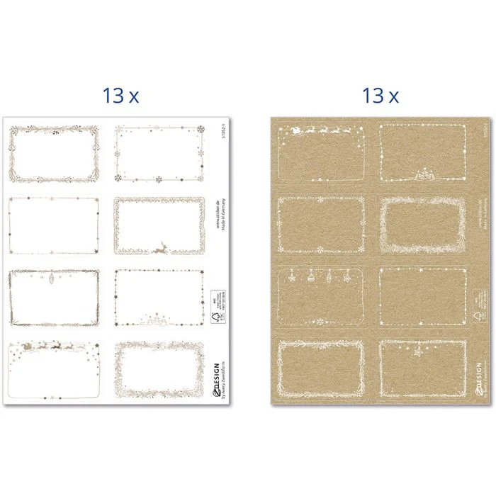 Zweckform Vielzwecketiketten 51052 Xmas Weiß,braun, 33 X 52 Mm, 26 Blatt, 208 Stück - Image 4