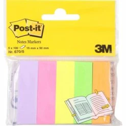 Post-it Haftmarker Page Marker, 670-5, Papier, Beschriftbar 5 X 100 Streifen Farbsortiert