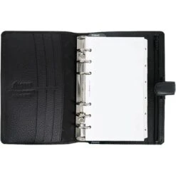 Filofax Systemplaner Finsbury Organiser Black, Kalender 2023, Schwarz, Echt Leder, Personal
