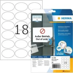 Herma Special 4358 Etiketten Weiß 63,5 X 42,3mm