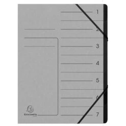 Exacompta Ordnungsmappe 540711E, A4, Aus Karton, Grau, 7 Fächer
