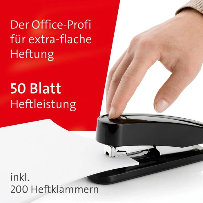 Novus B4FC Heftgerät, Flat-Clinch, Heftleistung 50 Blatt, Schwarz - Image 4