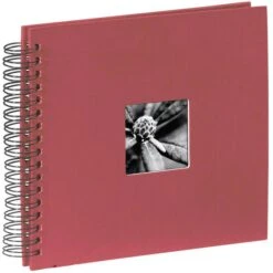 Hama Fotoalbum Fine Art 90149, Spiralalbum, 28x24cm, 50 Schwarze Seiten F. 100 Fotos, Bordeaux