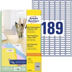 Avery Zweckform L7658-25 Etiketten Weiß 25,4x10mm