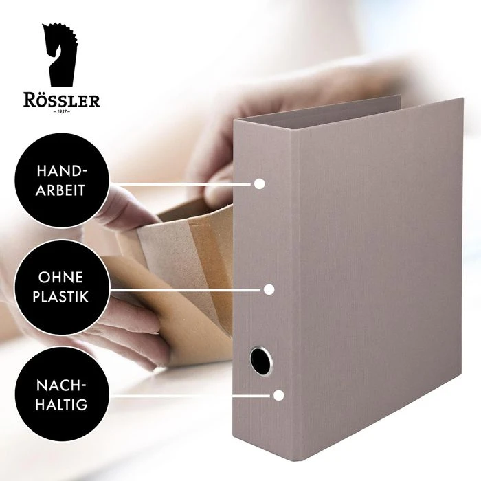 Rössler-Papier Ordner 1317452700 S.O.H.O., Karton, A4, 8,5cm, Taupe - Image 5