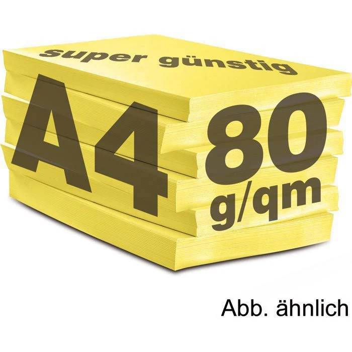 Clairefontaine Kopierpapier Evercolor, 2100005031, A4, Recycling, 80g/qm, Gelb, 500 Blatt – Bild 2
