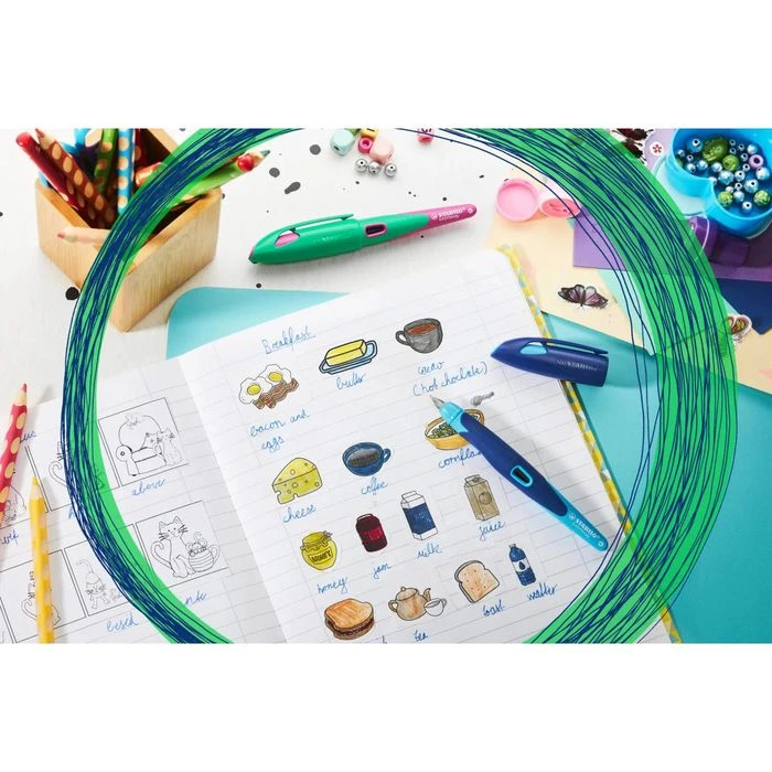 Stabilo Füller EASYbirdy, 5013/2-41, Linkshänder Kunststoff Himmelblau/grasgrün Feder A - Image 5