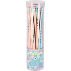 Böttcher-AG Bleistift, Härte HB, Farbig Lackiert, Radiergummi, 24 Stück