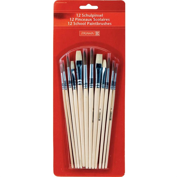 Brunnen 1048929 Schulpinsel 12 Stück Set
