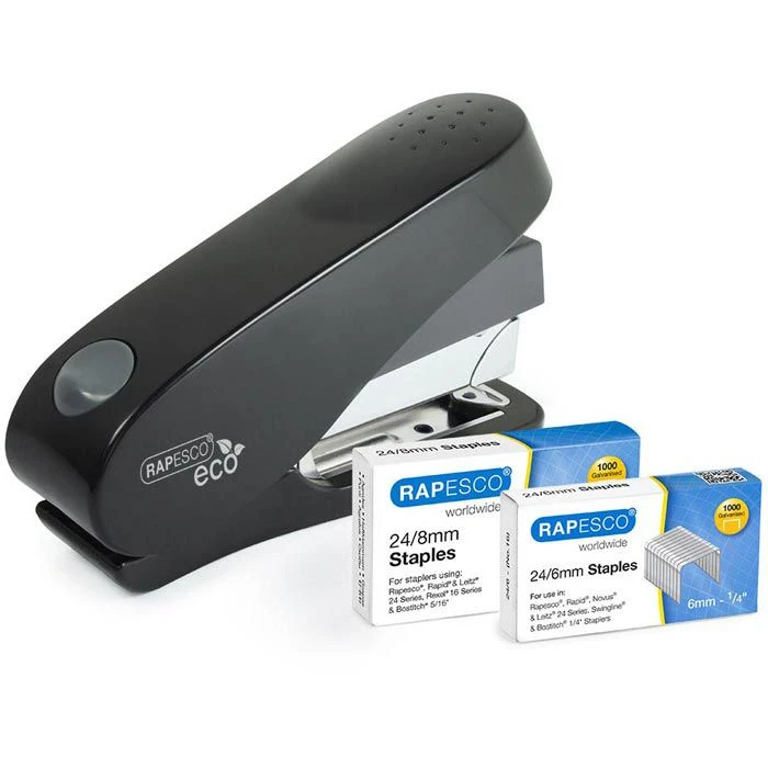 RAPESCO Heftgerät 1466 ECO Luna Less Effort, Heftleistung 50 Blatt, Schwarz - Image 5