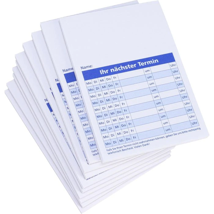 König&Ebhardt Terminzettel 8655651, A7, 500 Blatt, Block Weiß/blau, Neutrales Design Für Viele Berufe