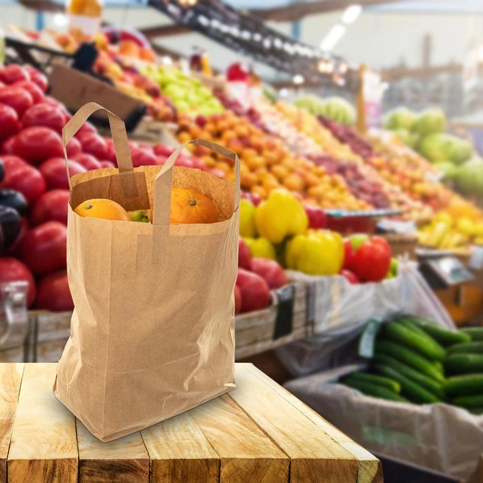 Biozoyg Tragetaschen Braun, 18 X 22cm, Papiertüten Mit Henkel, 250 Stück - Image 3