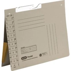 Elba Pendelhefter 100570021, A4, Grau, Amtsheftung, 320 G/m² Karton, Mit Tasche, 50 Stück