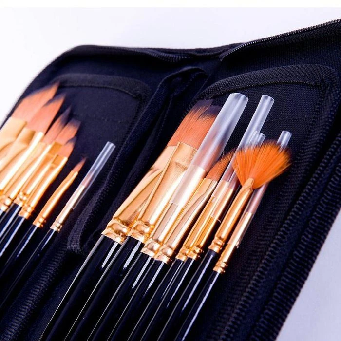 Mont-Marte Pinsel Studiopinsel-Set, Acryl & Aquarell, Verschiedene Größen, 15 Stück - Image 5