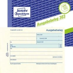 Avery Zweckform 303 A6 Quer Ausgabebelege Gelb