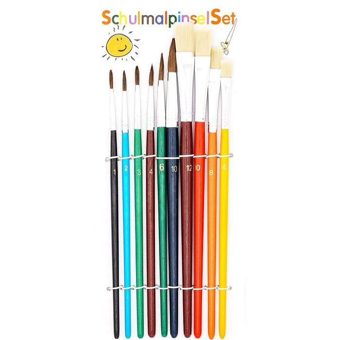 Böttcher-AG Pinsel Pinselset, Mit 6 Haar- & 4 Borstenpinseln, 10 Stück – Bild 3
