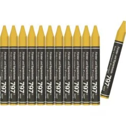 Lyra Signierkreide 4870007 Profi 797, 12 Stück, Gelb, Eckig Gespitzt, Papiert, 12 Cm Lang