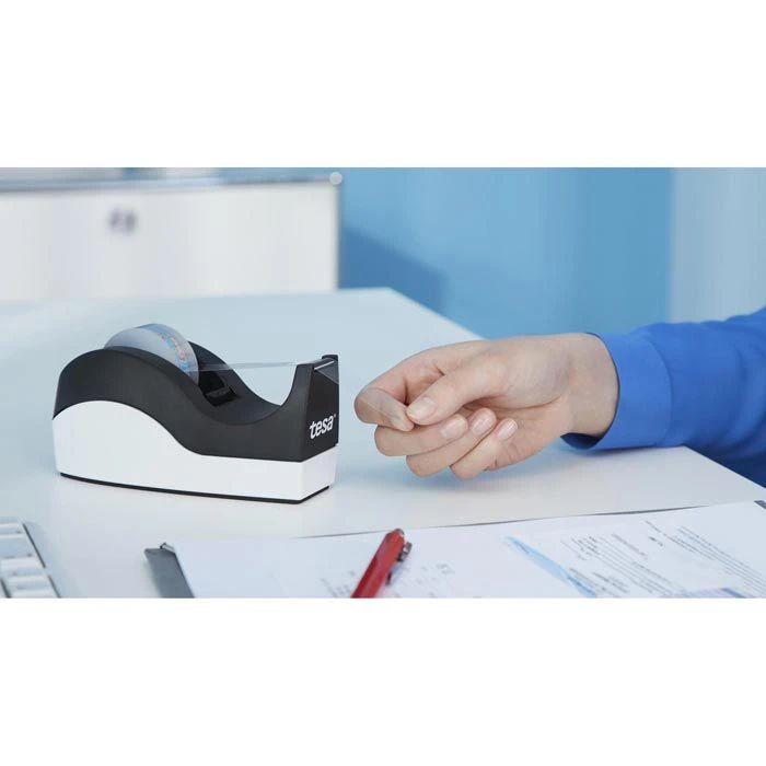 Tesa Klebefilmabroller 53915 Orca, Schwarz/weiß, Tischabroller Für Kleberollen 19mm X 33m - Image 2